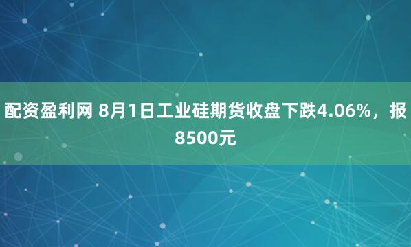 配资盈利网 8月1日工业硅期货收盘下跌4.06%，报8500元